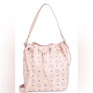 MCM Medium Aren Visetos Drawstring Crossbody Bag.